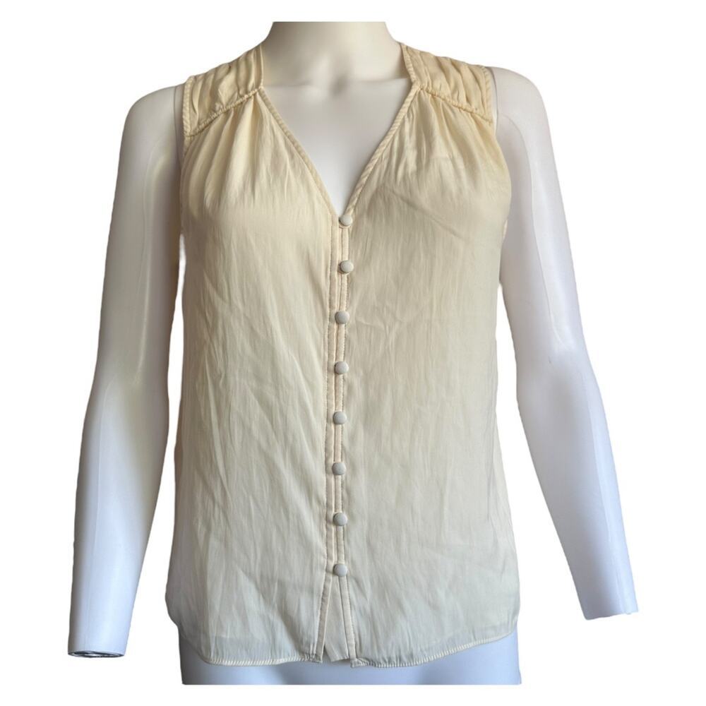 Evereve Ivory Mea Satin Gathered Tank NWT size medium - Picture 2 of 7